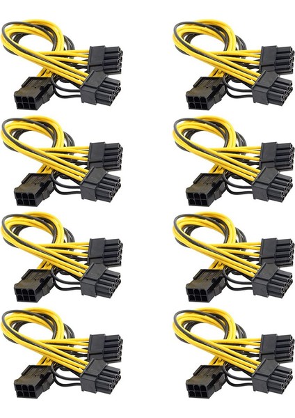 Sagrado 8 Paket 6-Pin - Çift 8 (6 + 2) -Pin Pcıe Adaptör Güç Kablosu, Grafik Ekran Kartı Için Gpu VGA Y-Splitter Uzatma Kablosu (Yurt Dışından)