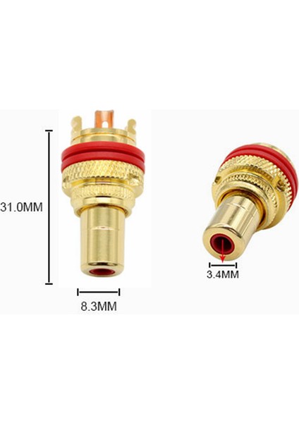 Sagrado Adet Rca Jack Hıfı Terminalleri Pom Yalıtım Rca Soket Adaptörü Av Terminali Fono Konektörü, Altın, Altın Kaplama (Yurt Dışından) modelleri