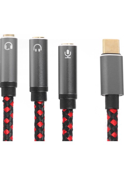 Sagrado Tip-C Ses Kablosu USB 3.1 Ila 3.5mm Dişi Ayırıcı Kablo Aux Mikrofonlu Kulaklık Adaptör Jakı (Yurt Dışından)