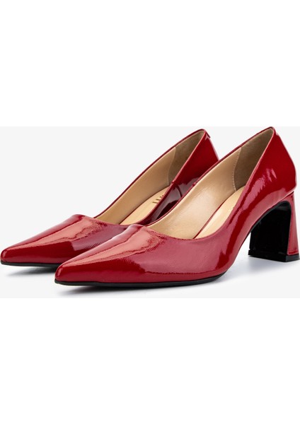 Kadın Hakiki Deri Kırmızı Topuklu Ayakkabı 492 55653 Bn Ayk Y25 Kırmızı modelleri