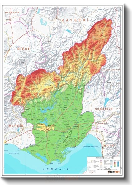 Adana - Il Haritası Kanvas Tablo