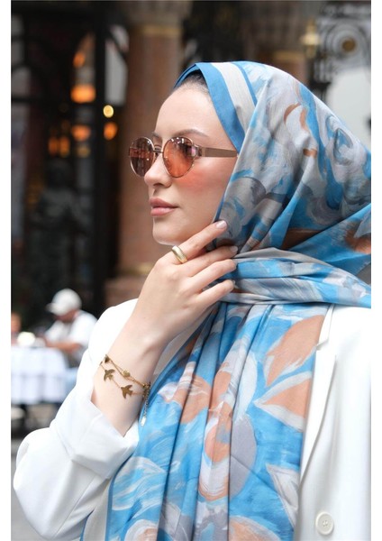 Soft Batik 0343 Mavi Şal