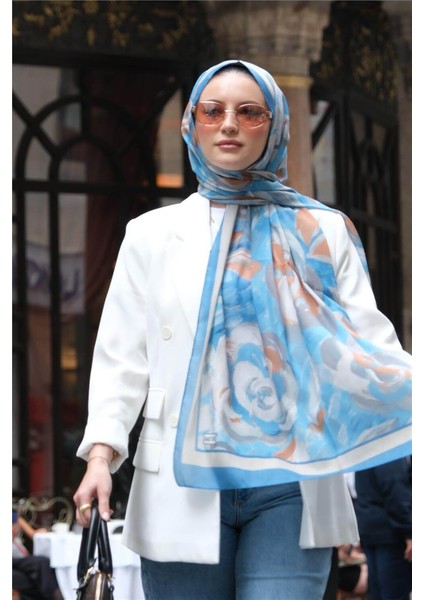Soft Batik 0343 Mavi Şal