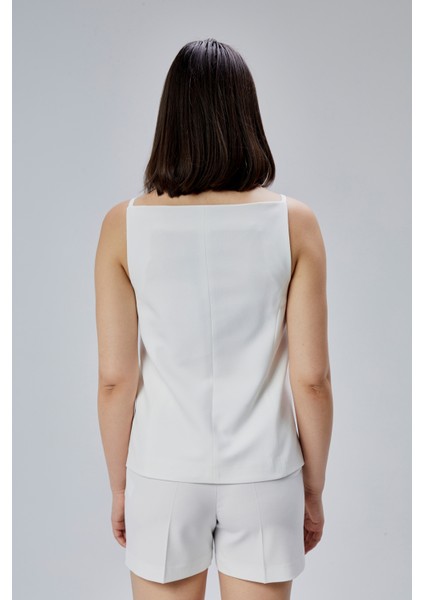 Ekru Regular Fit Astarlı Askılı Yelek fırsatları