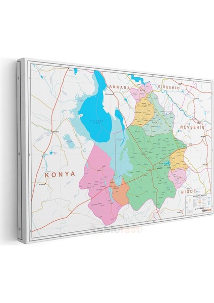 Aksaray - Il Haritası Kanvas Tablo
