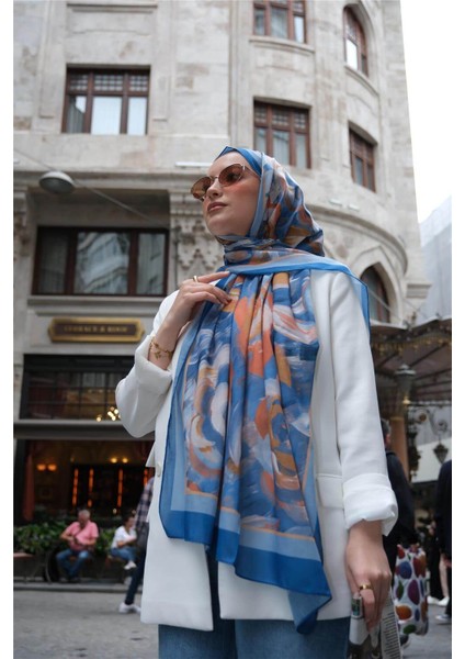 Soft Batik 0343 Kot Mavi Şal