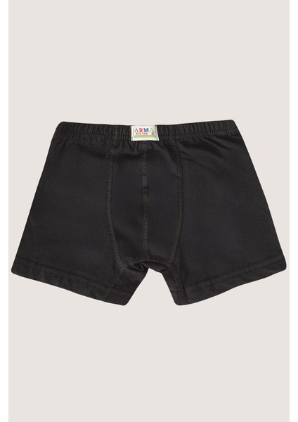 Erkek Çocuk Düz Pamuklu Likralı Siyah Boxer 6'lı Paket fırsatları