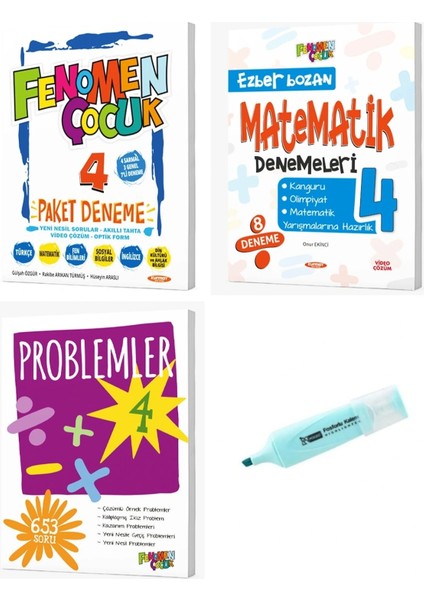 4.sınıf Paket ve Matematik Deneme +Problemler Soru Bankası