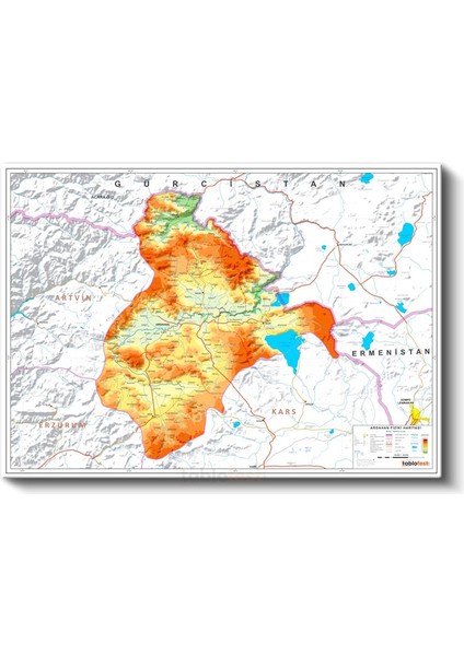 - Fiziki Haritası Kanvas Tablo fiyatları