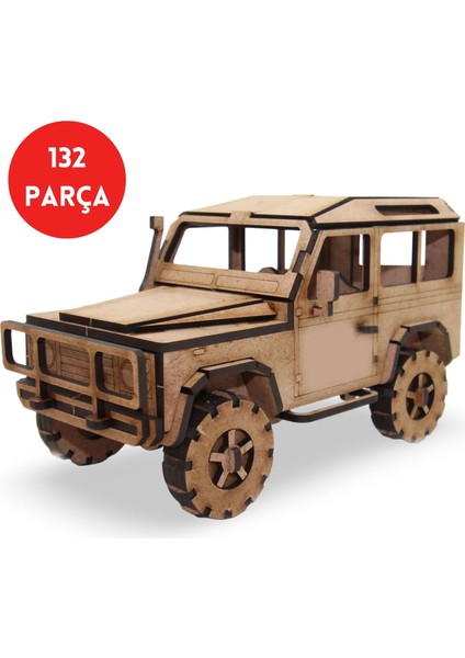 Ahşap 4x4 Off-Road Araç Maketi - 132 Parça 4x4 Model Araba - 3D Land Rover Defender Puzzle