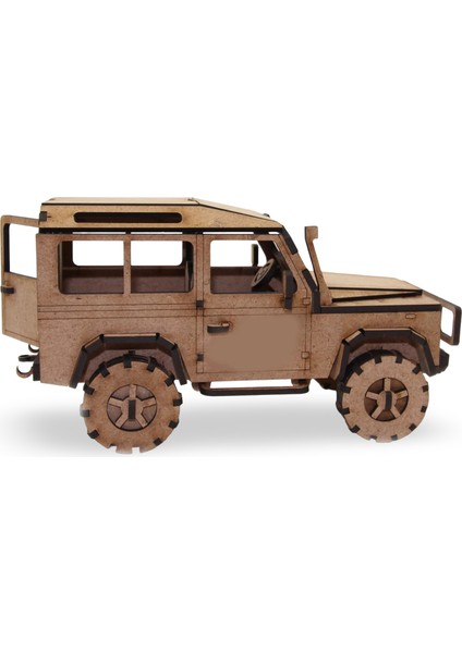 Ahşap 4x4 Off-Road Araç Maketi - 132 Parça 4x4 Model Araba - 3D Land Rover Defender Puzzle