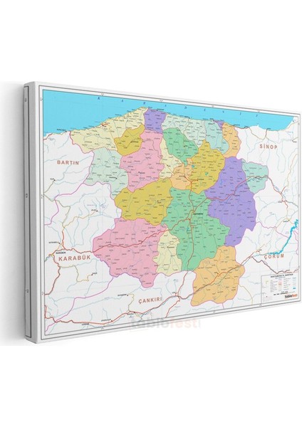Kastamonu - Il Haritası Kanvas Tablo modelleri