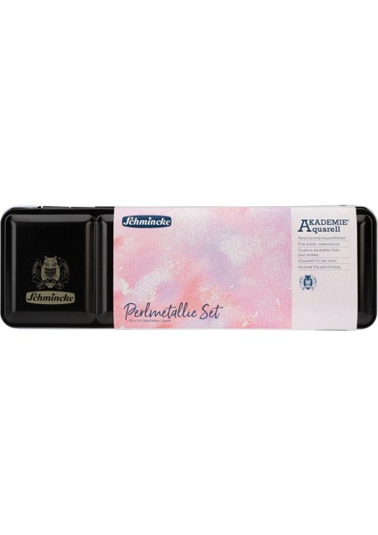 Akademie Aquarell Taş Tablet Sulu Boya Seti Perlmetallic Yarım Tablet 12 Renk Metal Kutu