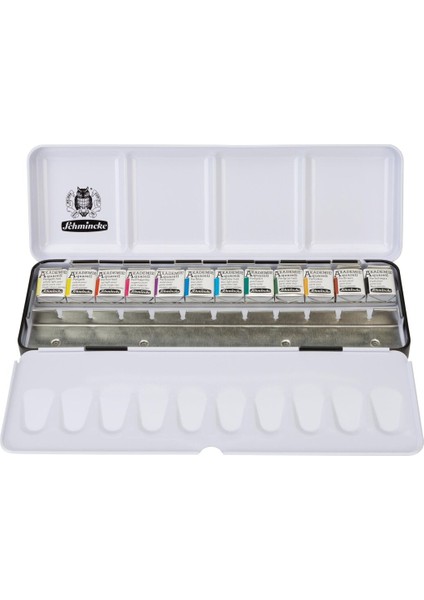 Akademie Aquarell Taş Tablet Sulu Boya Seti Perlmetallic Yarım Tablet 12 Renk Metal Kutu fiyatları