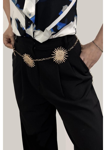 Güneş Figürlü Altın Kadın Kemer