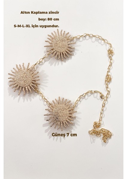 Güneş Figürlü Altın Kadın Kemer fırsatları