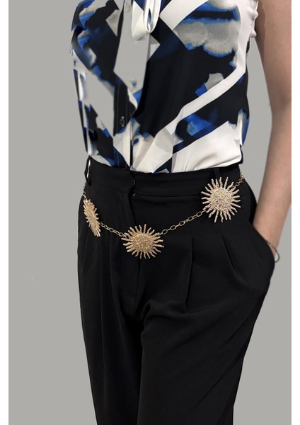 Güneş Figürlü Altın Kadın Kemer indirimleri