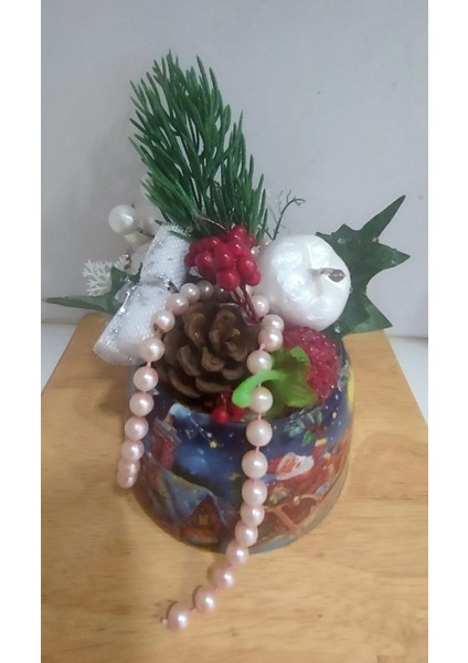 Çap 10CM Yükseklik 15CM Yılbaşı Noel Masaüstü Süs 1 Adet