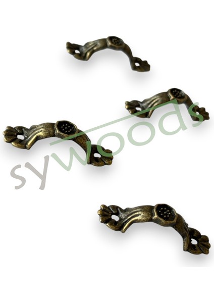 Dekoratif Mini Zamak Kulp 4 Adet Vidalı Kutu Aksesuar Antik Sarı fırsatları