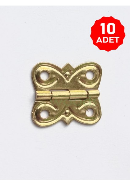 Gonca Menteşe 10 Adet Sarı 20X20 mm Kutu ve Sandık Menteşesi Hobi Maket Küçük Menteşe