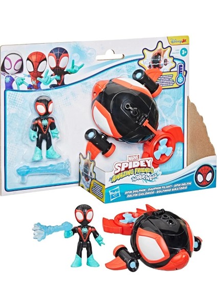 Marvel Spidey And His Amazing Friends Water Webs Miles Morales & Spin Dolphin Figür Seti