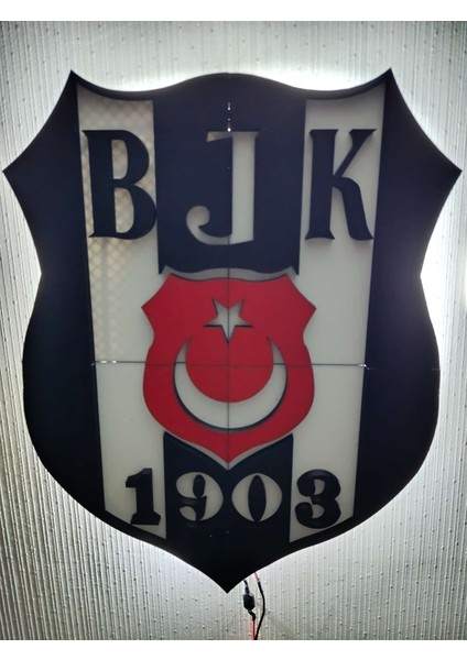 LED Işıklı Beşiktaş Amblemi Duvar Dekoru