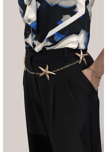 Deniz Yıldızı Figürlü Altın Kadın Kemer