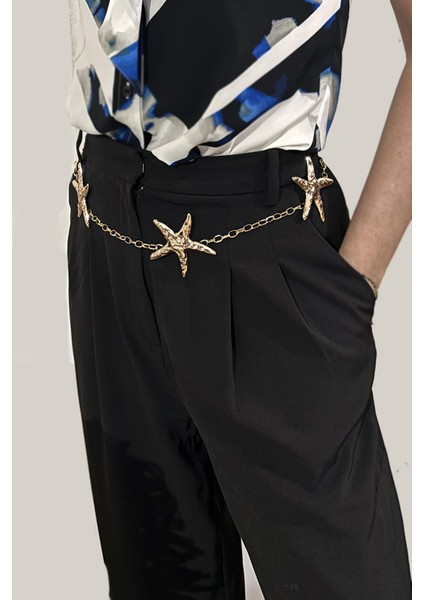 Deniz Yıldızı Figürlü Altın Kadın Kemer modelleri