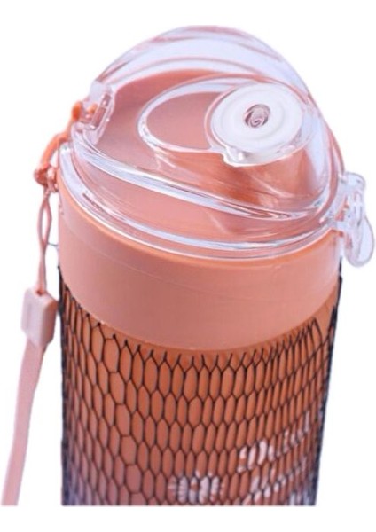 ELİT81 Motivasyonel Cam Su Şişesi Turuncu-Mor Bpa Içermez 500ML