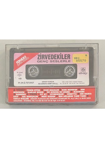 Zirvedekiler Genç Seslerle Kaset (Jelatininde Sıfır Orjnal Dönem Baskı Kaset)