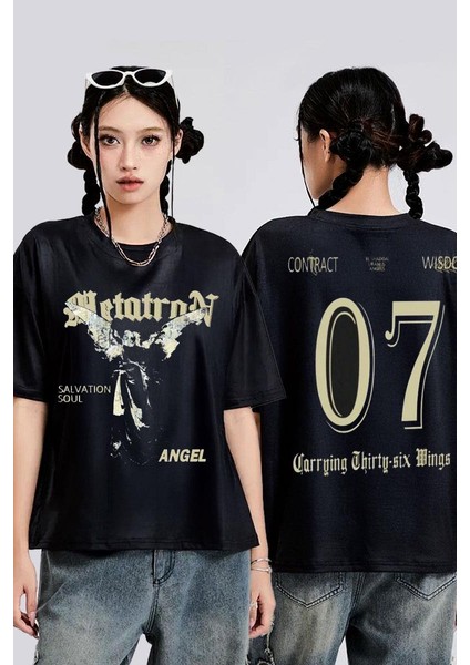 Siyah Metatron Angel Unisex T-Shirt modelleri