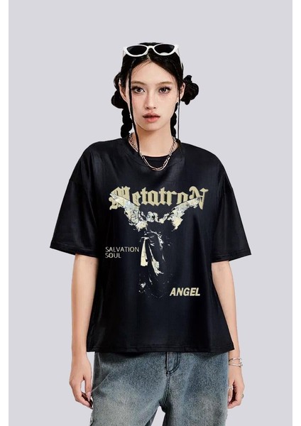 Siyah Metatron Angel Unisex T-Shirt fırsatları