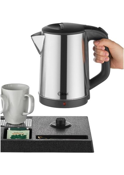 Kkt-33 Paslanmaz Çelik Karşılama Tepsili Otel Tipi Kettle