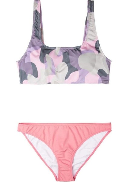 Swimfoam Pembe Kamuflaj Bralet Kadın Bikini Takımı