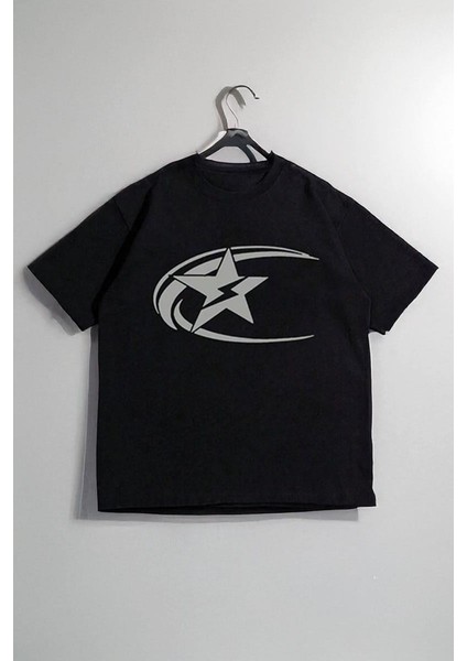 Siyah Cosmos Star Graphic Unisex T-Shirt