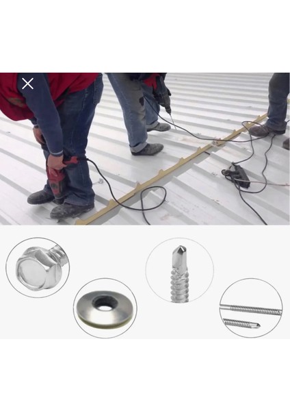 Trapez Çatı Vidası 5.5X32 mm Matkap Uçlu Çatı Panel Metal Vidası (100 Adet)