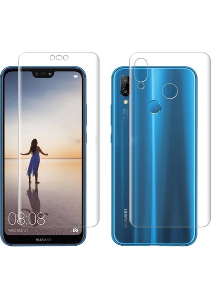 Huawei P20 Lite ile Uyumlu Ön Arka Koruma Full Body Jelatin