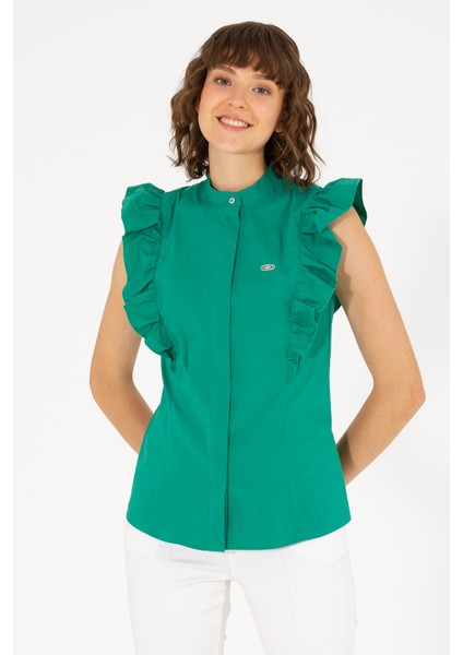 Kadın Yeşil Gömlek Kısa Kollu 50264216-VR054