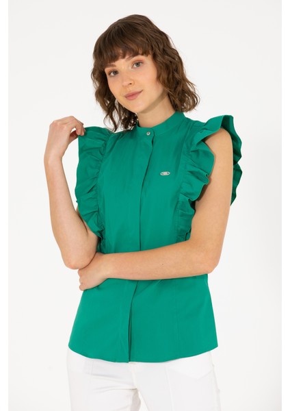 Kadın Yeşil Gömlek Kısa Kollu 50264216-VR054 modelleri