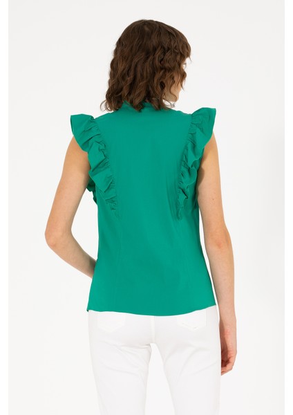 Kadın Yeşil Gömlek Kısa Kollu 50264216-VR054 indirimleri