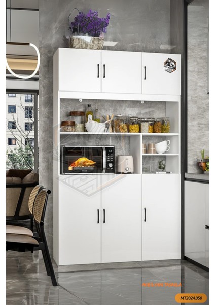 Tamamı Mdf 6 Kapaklı Açık Raflı Mini Fırın Dolabı ve Kiler Dolabı fiyatları