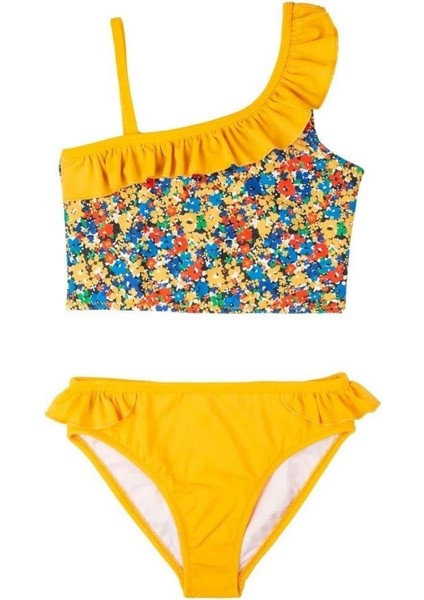 Swimfoam Çiçekli Tek Omuz Kız Çocuk Bikini Takımı