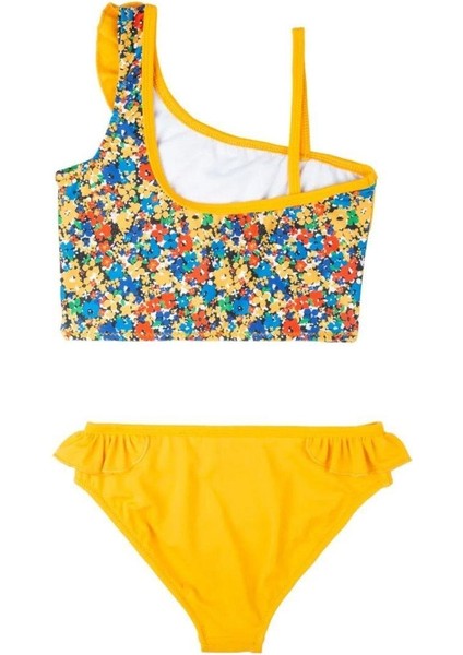 Swimfoam Çiçekli Tek Omuz Kız Çocuk Bikini Takımı