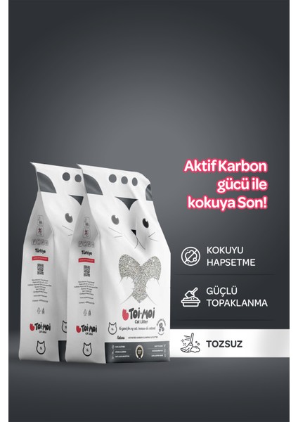 2’li Avantaj Paketi - Toi Moi Aktif Karbonlu Sodyum Bentonit Kedi Kumu 2x5 L fiyatları