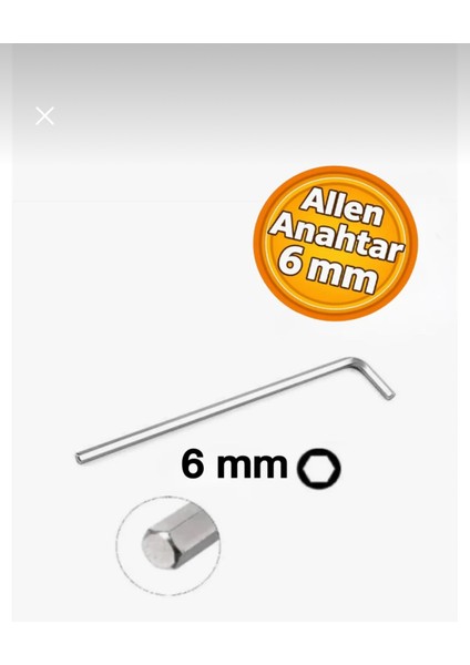 Izeltaş Altı Köşe Allen Anahtar 6 mm