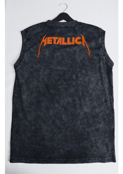 Metallica Rock Baskılı Yıkamalı Kolsuz Tişört, Unisex Rock Band Temalı Sıfır Kollu Vintage Atlet fiyatları