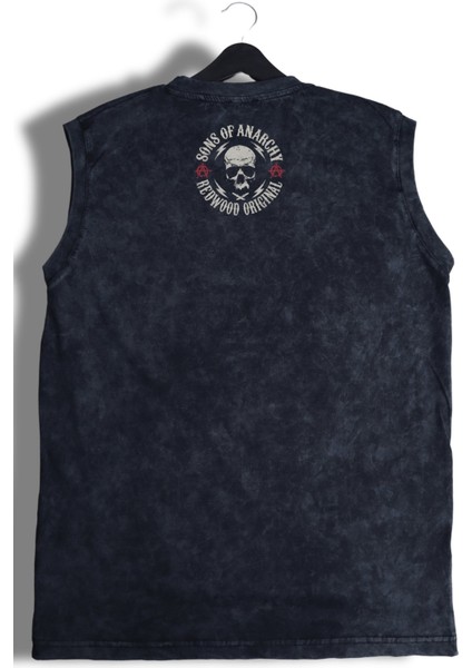 Sons Of Anarchy Ense Baskılı Yıkamalı Kolsuz Tişört, Unisex Soa Temalı Sıfır Kollu Retro Atlet fiyatları