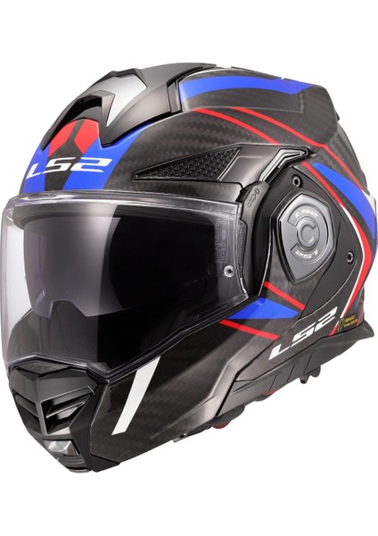 Advant x Karbon Future 2 Beyaz Mavi Çene Açılır Kask