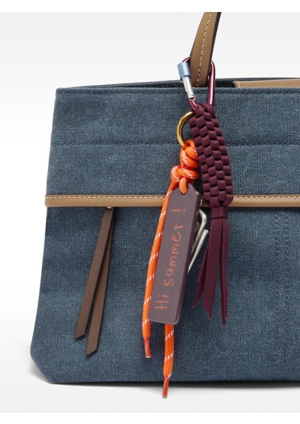Charm'lı Kanvas Tote Çanta