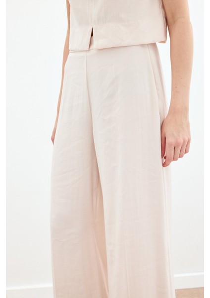 Yüksek Bel Keten Pantolon - Taş indirimleri